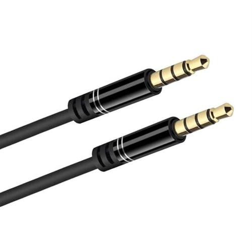 MJHYUGR Instrumentenkabel Kabel 3,5mm Lautsprecher Kabel 3,5 Für Gitarre Vergoldet Hilfs Kopfhörer Kabel Schwarz(Support Mic,2m) von MJHYUGR