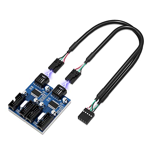 MLWSKERTY 9Pin USB Splitter Motherboard USB 9Pin Header Splitter 1 4 Verlängerung Adapter 9Pin 1 4 USB Anschlüsse von MLWSKERTY