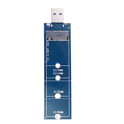MLWSKERTY Für M.2 NGFF-SATA SSD auf USB 3.0 Externer SSD-Kartenleser Konverter Adapter 2280 2260 2242 2230 tragbar mit Schlüssel von MLWSKERTY