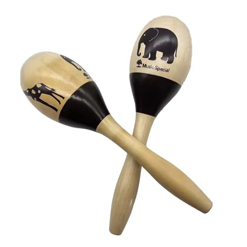 Wood Maracas Solid Sand Sand Sand Hammer Shaker mit schönen Motiven Wood Maracas Solid Sand Sand Sand Hammer Shaker mit schönen Motiven von MLWSKERTY