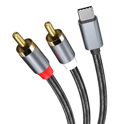 MMOBIEL Chinch auf USB-C Audio Kabel Type-C zu 2 RCA Stecker Audio Kabel – RCA Y Splitter – USB-C zu Cinch RCA Audio Kabel für Smartphones, Tablets, Lautsprecher etc. - 1,2m von MMOBIEL