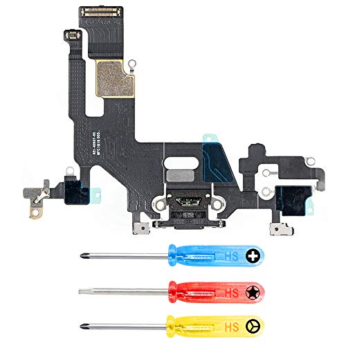 MMOBIEL Ladeanschluss, kompatibel mit iPhone 11 – 6,1 Zoll – 2019 – 2019 – Dock Connector – Ersatzkabel – mit Audio-Klinkenstecker/Mikrofon/Antenne – inkl. Schraubendreher – Weiß von MMOBIEL