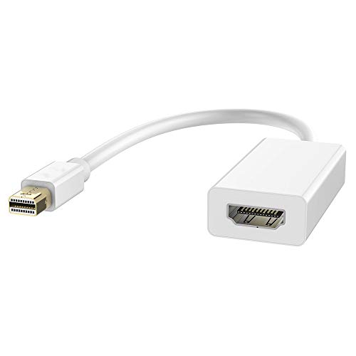 MMOBIEL Mini Display Port auf HDMI Adapter - Mini DP (Thunderbolt) Stecker zu HDMI Buchse Kabel kompatibel mit MacBook/Air/Pro/Mini/Microsoft Surface Pro 3/4 und mehr - Weiß von MMOBIEL
