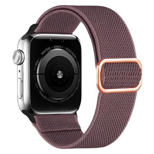 MMOBIEL Nylon Solo Loop Uhrenarmband Kompatibel mit Apple Watch Band 42mm 44mm 45mm 49mm - Elastisches Ersatzarmband Kompatibel mit iWatch Ultra / 2 SE, Serie 9 8 7 6 5 4 3 2 1 - Lila von MMOBIEL