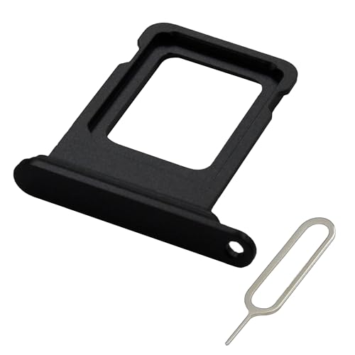 MMOBIEL SIM-Kartenhalter Kompatibel mit iPhone 15/15 Plus - SIM-Tray - SIM-Kartensteckplatz - SIM-Kartenhalter Ersatz - Inkl. SIM-Nadel und wasserdichtem Gummiring - Schwarz von MMOBIEL