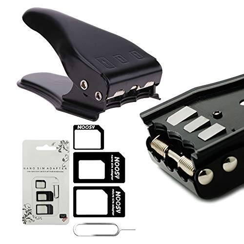 MMOBIEL Universal 3 in 1 Stanze/Standard SIM/Micro SIM/Nano SIM Karte Cutter für alle Simkarten von Smartphones/Tablets inkl. SIM Adapter + 1 SIM-Karten-Slot Öffner Pin von MMOBIEL