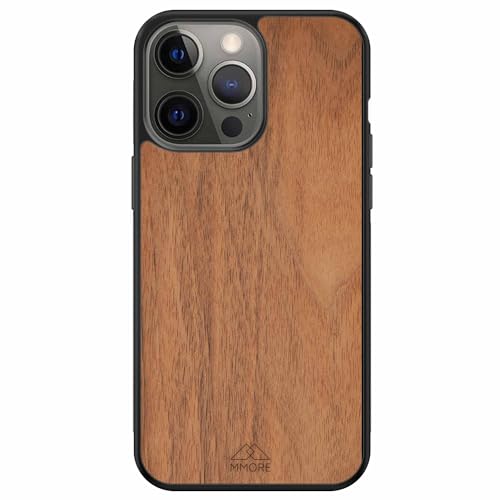 MMORE - Handyhülle aus Europäischer Nussbaum Holz, kompatibel mit iPhone 16 Pro - Voller Schutz, Langlebig, Sturzgeprüft von MMORE