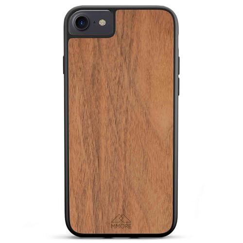 MMore - Handyhülle aus Europäischer Nussbaum Holz, kompatibel mit iPhone 6 | 6S | 7 | 8 | SE2 2020 | SE3 2022 - Voller Schutz, Langlebig, Sturzgeprüft, Schlank Design von MMore