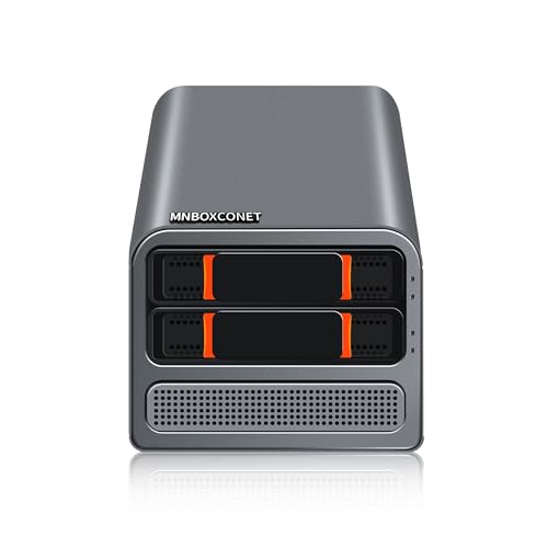 MNBOXCONET Mini PC NAS Server Octa-Core N305 2 Bay,3-in-1 Micro PC Computer DDR5 16GB RAM 256GB NVMe SSD, SPK/MIC, Dual 2.5GbE i226V LAN Soft Router, Hot Swapping HTPC Network Sicherheit von MNBOXCONET