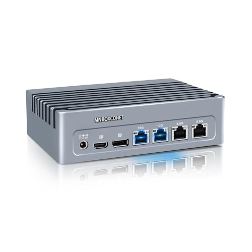 MNBOXCONET N305 Mini PC RJ45 10GBE LAN, Firewall Micro Desktop PC Appliance Dual NVMe Slot, DDR5 16GB RAM 512GB NVME SSD Small Büro Computer Windows, DP HD Type-C Triple Display, Audio von MNBOXCONET