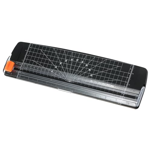 Bindegeräte Tragbarer Papier Trimmer A4 Größe Papierschneider Schneidmaschine 12 Zoll Schneidbreite für Bastelpapier Photo Laminiertes Papier Drahtbindegerät(Black) von MNEVZX