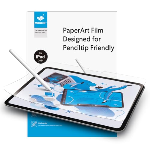 MOBDIK 2 Stück Paper Nano Schutzfolie für iPad Pro 11 M4 (2024) für Natürliches Schreiben, Weniger Reflexion, Penciltip Friendly, Mit Easy Install Kit von MOBDIK