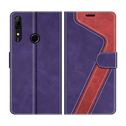 MOBESV Handyhülle für Huawei P Smart Z Hülle Leder, Huawei P Smart Z Klapphülle Handytasche Case für Huawei P Smart Z Handy Hüllen, Violett/Rot von MOBESV