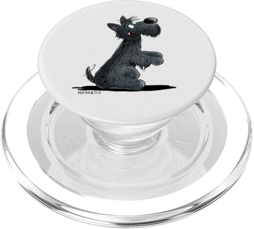 Drolliger Scottish Terrier Hund Cartoon Hundemotiv Tiermotiv PopSockets PopGrip für MagSafe von MODARTIS