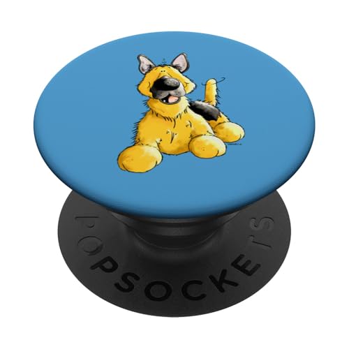 Fröhlicher Deutscher Schäferhund DSH Hund Hundeliebhaber PopSockets Klebender PopGrip von MODARTIS