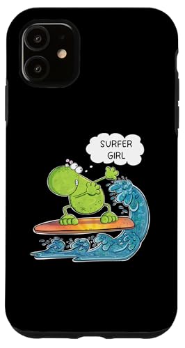 Hülle für iPhone 11 Surfer Girl Frosch Welle Hawaii Surfboard von MODARTIS