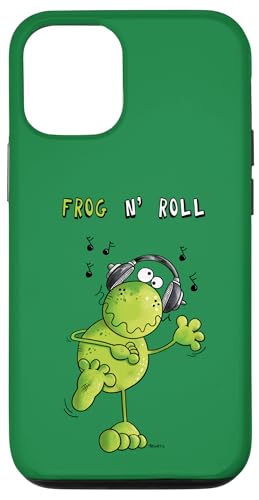 Hülle für iPhone 12/12 Pro Frog N' Roll Frosch I Fun Wortspiel Cartoon Kopfhörer Musik von MODARTIS