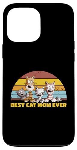 Hülle für iPhone 13 Pro Max Best Cat Mom Ever Katze Sprüche Retro Cartoon Katzen Mama von MODARTIS