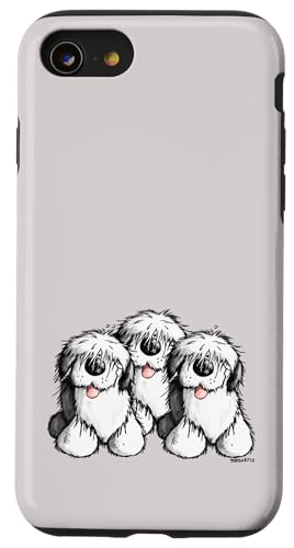 Hülle für iPhone SE (2020) / 7 / 8 Drei Bobtail Cartoon Hunde Old English Sheepdog Bobtails von MODARTIS