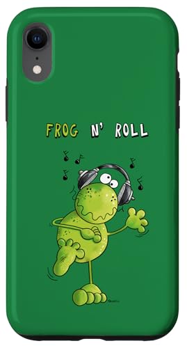 Hülle für iPhone XR Frog N' Roll Frosch I Fun Wortspiel Cartoon Kopfhörer Musik von MODARTIS