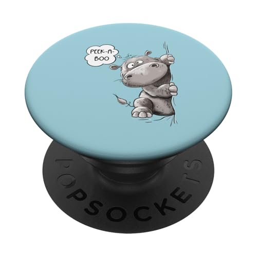 Lustiges Nilpferd Für Wildtier Flusspferd Guck Guck PopSockets Klebender PopGrip von MODARTIS