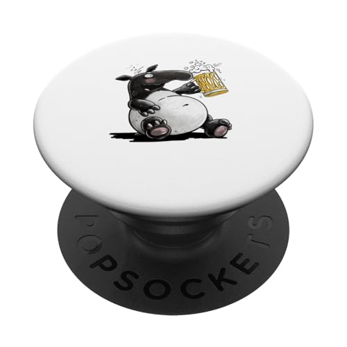 Lustiges Tapir Trinkt Bier Fun Tiermotiv Biertrinker PopSockets Klebender PopGrip von MODARTIS