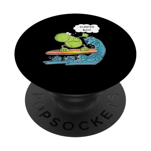 Surfer Boy Frosch Welle Hawaii Surfboard PopSockets Klebender PopGrip von MODARTIS