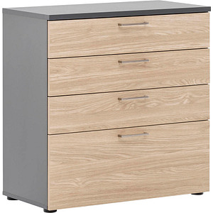 MÖBELPARTNER 1500 Schubladenschrank anthrazit, eiche hell 4 Schubladen 80,2 x 41,0 x 84,2 cm von MÖBELPARTNER