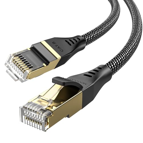 MOGOOD Lan Kabel 2m, Cat8 Netzwerkkabel, 40Gbps 2000MHz Netzwerkkabel Ethernet Kabel S/FTP PIMF Schirmung mit Rj45 Stecker für Ps54, Xbox, Switch, Laptop, Router, Schneller als Cat 6/Cat 7 von MOGOOD