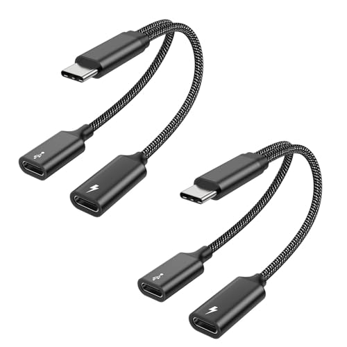 MOGOOD USB C Splitter USB C auf USB C Buchse Adapter USB Y Splitter Kabel (Nicht für Monitor) USB C Stecker auf 2USB C Buchsen Kabel Doppel USB C Anschluss Hub USB C Lade Split Adapter für Mac,Laptop von MOGOOD