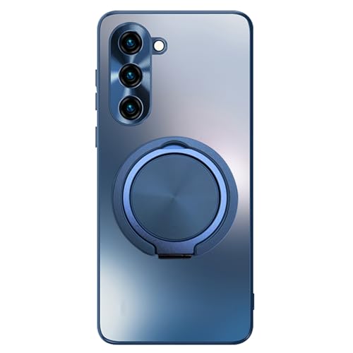 MOHDHAF-Dünn Hülle Für Samsung Galaxy S24 Ultra/S24 Plus/S24- Magnetisch Ring Handyhülle Objektivschutz Kratzfest PC Schock Schutzhülle(Blau, S24 Plus) von MOHDHAF