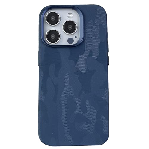 MOHDHAF-Leder Hülle für iPhone 15 Pro Max/15 Pro/15 Plus/15- Business-Stil Dünne Handyhülle Mode Telefonhülle Für Männer und Frauen(Blau, 15Pro) von MOHDHAF