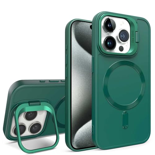 MOHDHAF-Magnetische Hülle für iPhone 15 Pro Max/15 Pro/15- TPU Stoßfeste Handyhülle mit Kamera Schutz Halterung Kabelloses Laden Telefonhülle(Grün, 15) von MOHDHAF