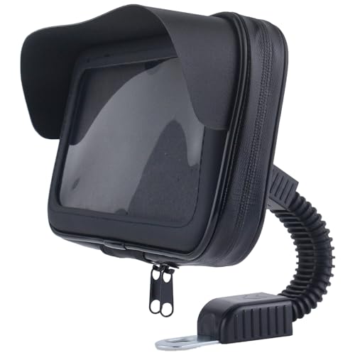 MOIDHSAG Rearview Handyhalterung, Motorrad-Telefontasche mit Sonnenblende, um 360 Grad drehbare Halterung für Handy bis zu 16,5 cm (6,5 Zoll) von MOIDHSAG