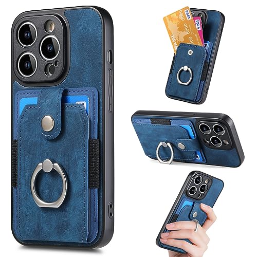 MOJIA Hülle für Honor Magic7 Pro/Magic 7 Pro, Ultra Dünne Anti-Fall TPU Handyhülle, Kartenhalter Multifunktionshülle mit Halterungsring. Blau von MOJIA