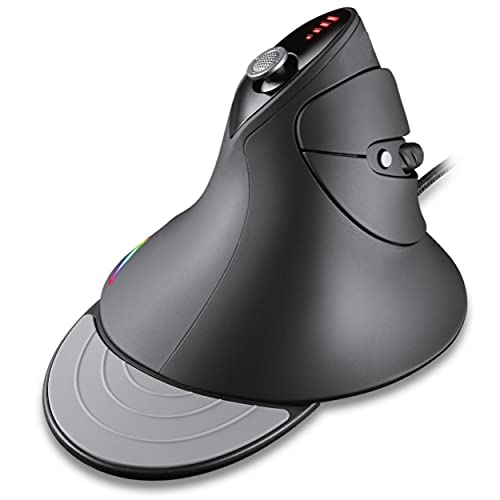 MOJO Silent Vertical Gaming Mouse - Ergonomische Maus für PC-Gaming w/4 direktionale Joystick-Tasten, einstellbare DPI (1000-10000), benutzerdefinierte Software, Makros und mehr von MOJO-HOME