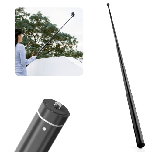 MOJOGEAR Selfie Stick Extra Lang – 160 cm – Multifunktional mit 1/4 Zoll Schraubenloch für Handyhalter/Kamera/Mikrofon – Robustes Metall – Schwarz von MOJOGEAR