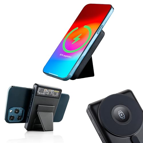 MOJOGEAR Wireless Phone+Watch 10.000 mAh Powerbank – Powerbank für Smartwatch & Smartphone – Geeignet für iPhone 12/13/14/15/16 – Magnetische MagSafe Powerbank – Laden über USB-C und kabellos von MOJOGEAR