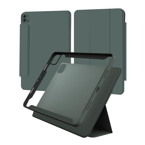 Mokibo FreeAngle Flex Hartschale für iPad 10. Generation, leichte Schutzhülle für Apple iPad 10. Generation, langlebige Schutzhülle mit Ständer, rutschfestes Design für Zuhause und Büro, Grau / Grün von MOKIBO