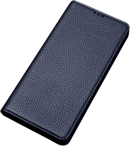 MOLANLAN - Hülle für Samsung Galaxy S24ultra/ S24plus/ S24, echtes Rindsleder, Handyhülle, Flip-Cover, Rundumschutz, Standfunktion, Case Cover (S24, Blau) von MOLANLAN