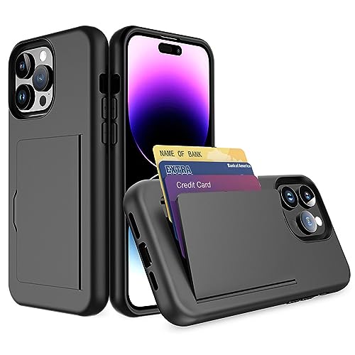 MOLANLAN Schutzhülle für iPhone 15 Pro Max/15 Pro/15 Plus/15, stoßfeste TPU-PC-Schutzhülle mit Kartenschlitz, Ständer (15 Plus 17,5 cm, Violett) von MOLANLAN