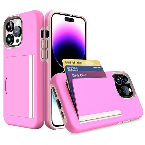 MOLANLAN Schutzhülle für iPhone 15 Pro Max/15 Pro/15 Plus/15, stoßfeste TPU-PC-Schutzhülle mit Kartenschlitz, Ständer (15 Plus 17,5 cm, Violett) von MOLANLAN