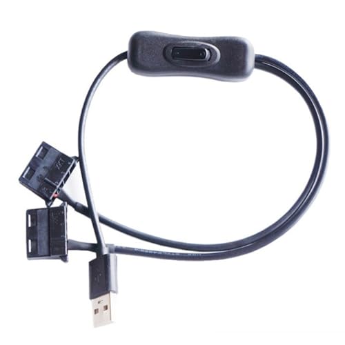 MOLERRI USB 5 V auf Dual 4PIN Molex Lüfteradapterkabel mit Schalter Y-Splitter für Computergehäuse Desktop-PC-Gehäusekühlung von MOLERRI