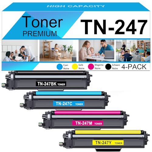 TN247 Kompatibel Toner für Brother TN 247 4Pack TN247BK TN247C TN247M TN247Y MFC L3750CDW MFC-L3750CDW DCP-L3550CDW DCP-L3510CDW MFC-L3770CDW HL-L3210CW HL-L3230CDW TN243CMYK TN243 von MOLIMER