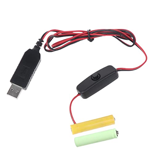 MOLKASIA USB auf 3V (2x1.5V) LR03 Batteriekabel mit ON OFF für Fernbedienung Radio LED Licht von MOLKASIA