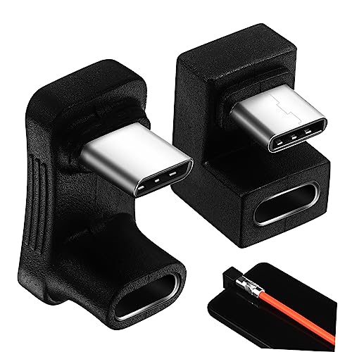 MOLUCKFU 2St Drehen Sie den Kopf des Typ-C-Adapters Stecker USB-zu-USB-Kabel USB-C-auf-USB-Adapter USB-Typ zum Kabel Plug Adapter U-förmiger Adapter USB-C-Adapter USB-C-Winkeladapter PVC von MOLUCKFU