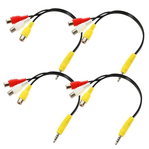 MOLUCKFU 3 Wege AV Audio Splitter Verlängerungskabel Auf 3 Adapter Für Heimkino TV DVD Hochwertiges Audio Patchkabel von MOLUCKFU