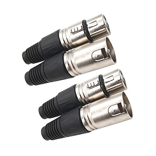 MOLUCKFU 4er Pack XLR Stecker Und Buchse 3 Poliger Löt Mikrofon Leitungsstecker Ersatz XLR Auf Buchse Verlängerungskabel Robustes Design Für Studio Und Bühne von MOLUCKFU