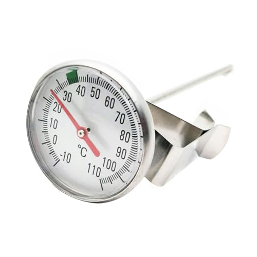 MOLUCKFU Fleischthermometer Edelstahl Lebensmittelthermometer Mit Clip Temperaturmessgerät Für Fleisch Milch Kaffee Und Wasser Präzises Thermometer Für Küche Und Grill 10°c Bis 110°c von MOLUCKFU