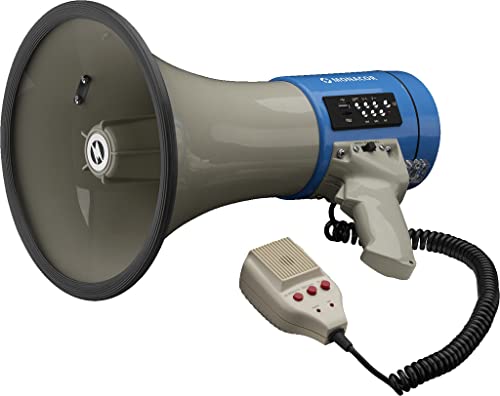 MONACOR TM-17M Megafon, 25 W, 110 dB, Handmikrofon und Lautsprecher mit MP3-Player, Aufnahmefunktion, Sirene, USB- und Micro-SD-Kompatibilität von MONACOR